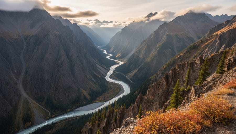 Dramatic river valley landscape in Nahanni National Park Reserve